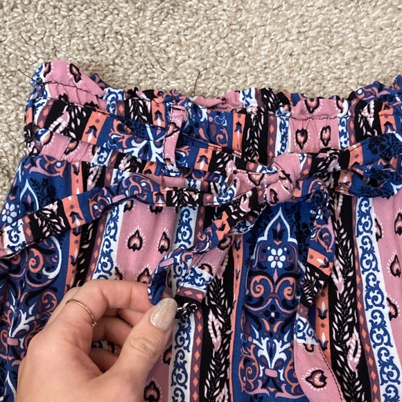 Rue 21 Bohemian Pink Printed Wide-Leg Pants - Picture 2 of 5